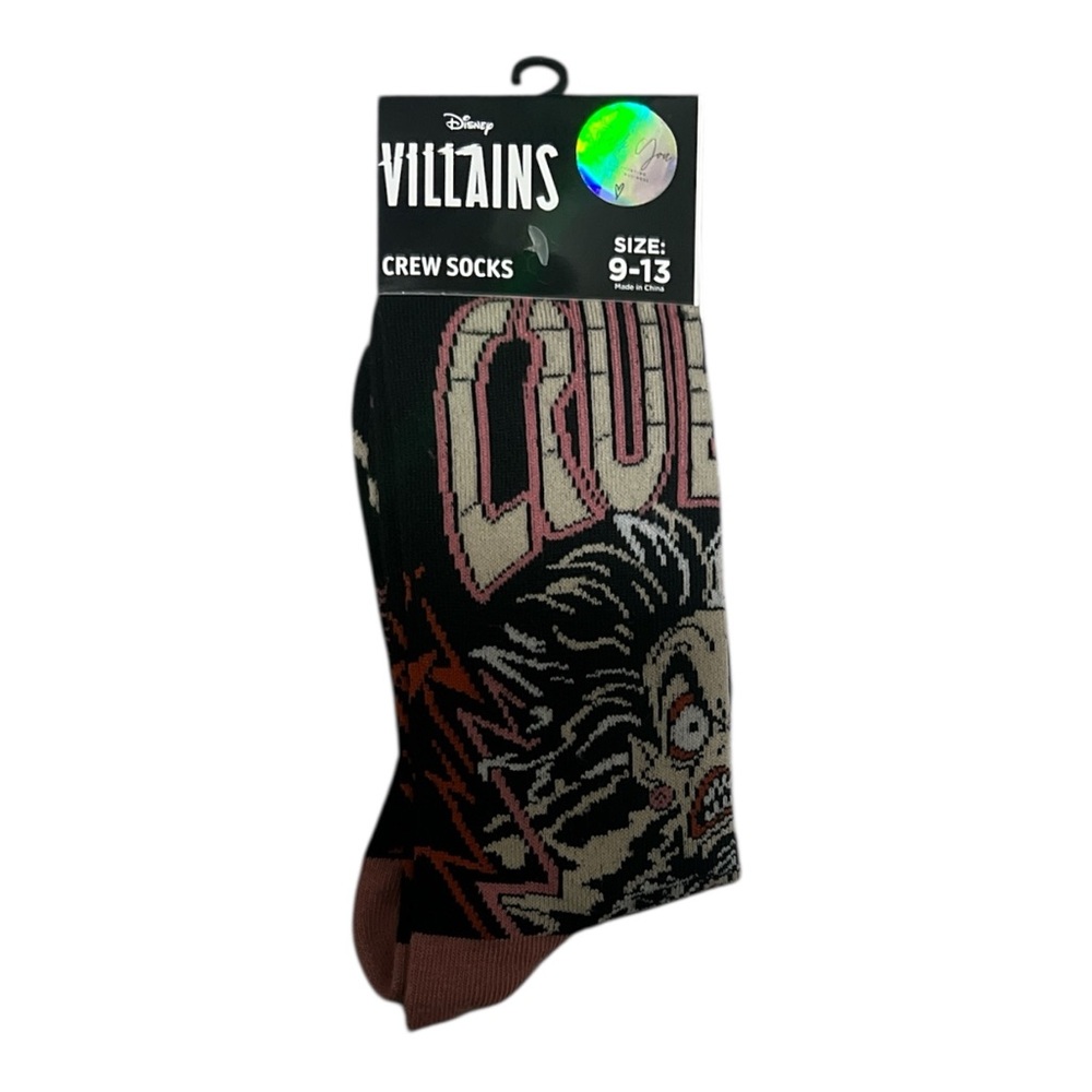 Disney Villains Crew Socks Size 9-13